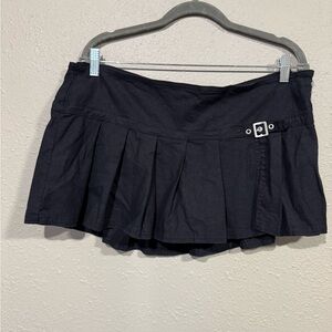 BDG Black Mini Skort with Buckle Accent